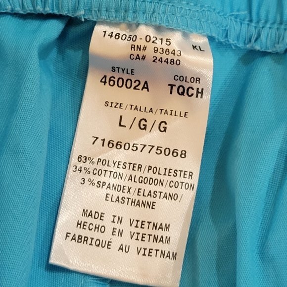 Code Happy Womens Drawstring Scrub Pants, Turquoise Blue, L, New With Tags, NWT - Picture 12 of 13